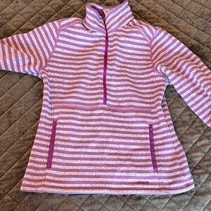 Patagonia Purple and White Striped Pullover